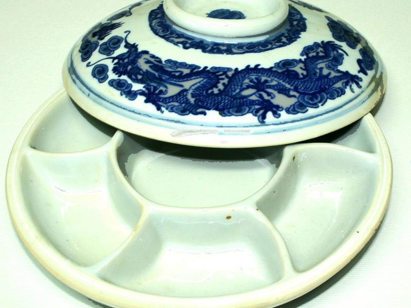 20cm Blue Ceramic Color Mixing Dish