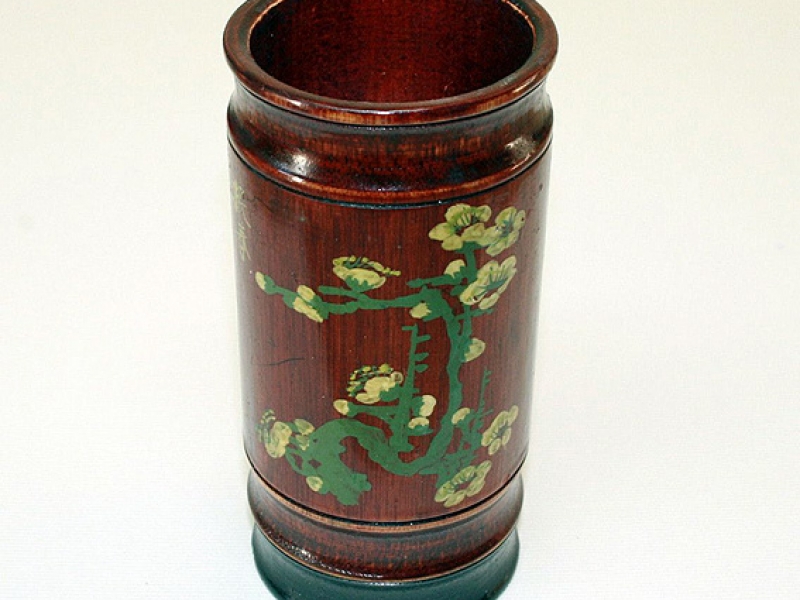 7cm Painted Bamboo Brush Pot