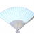 30cm Bamboo Rib Off-White Paper Fan