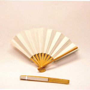 18cm Japanese Bamboo Rib White Paper Fan