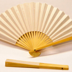 23cm Off-White Bamboo Fan
