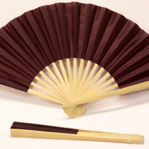 23cm Bamboo Ribs with Burgundy Silk Fan