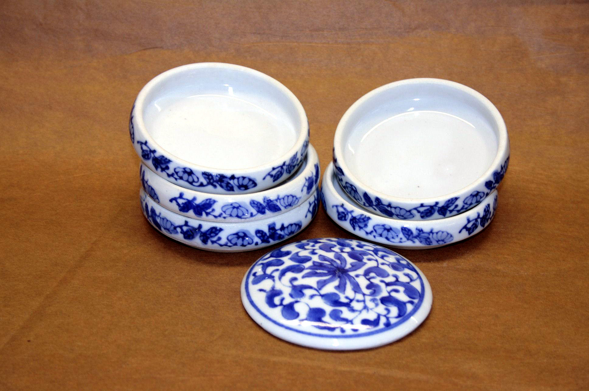 8cm Blue Patterned Colour Stacking Dish 藍五組缸
