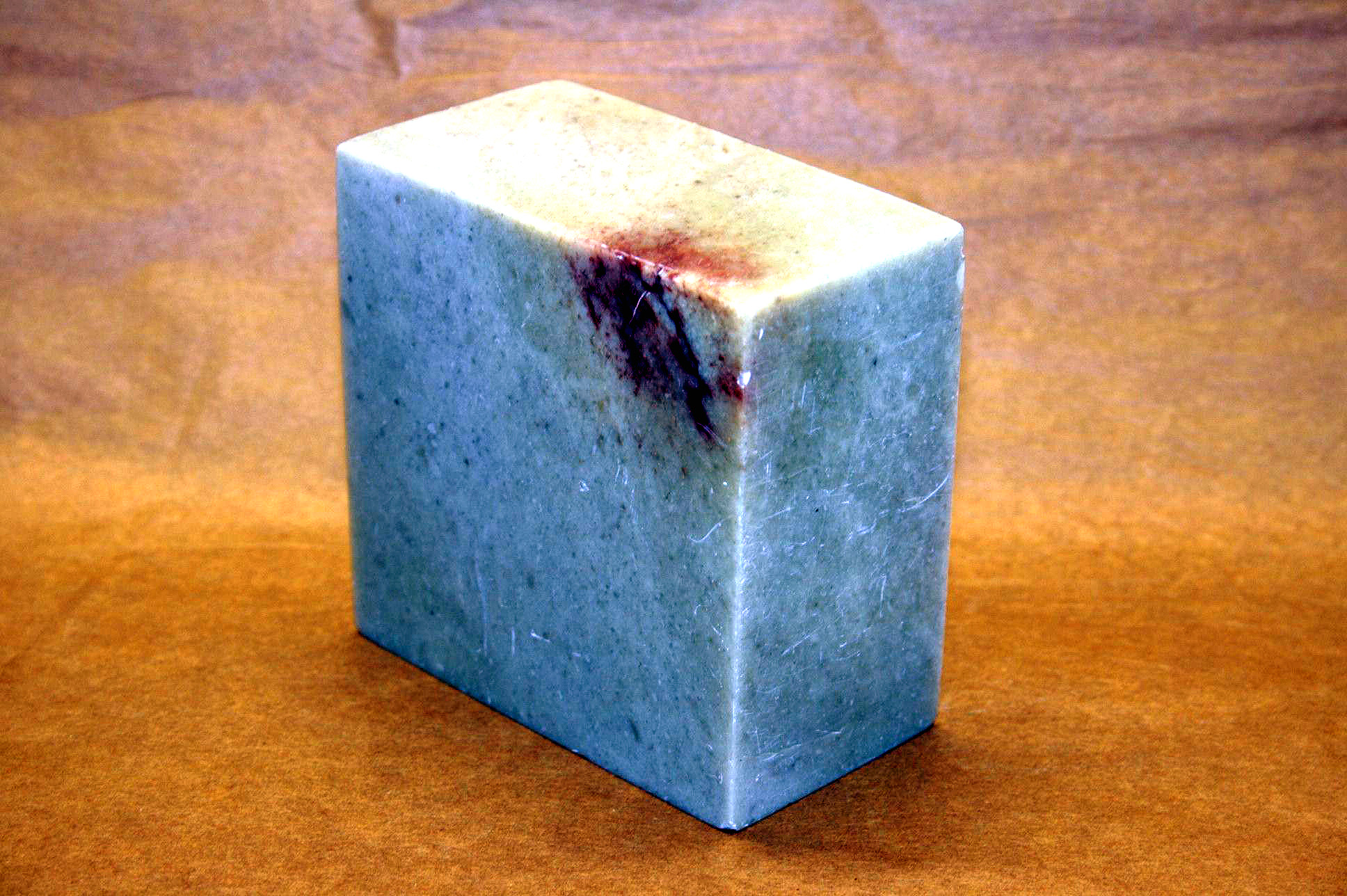 青田石方平頭印 90mm Qingtianshi Square Plain Seal Stone