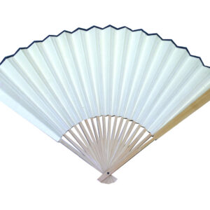 30cm Japanese Light Brown Bamboo Rib Off-White Paper Fan